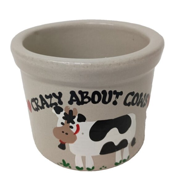 VTG Robinson Ronsbottom RRP Pottery Cow Crock Roseville Ohio 2 QT Jar Country - Picture 1 of 11
